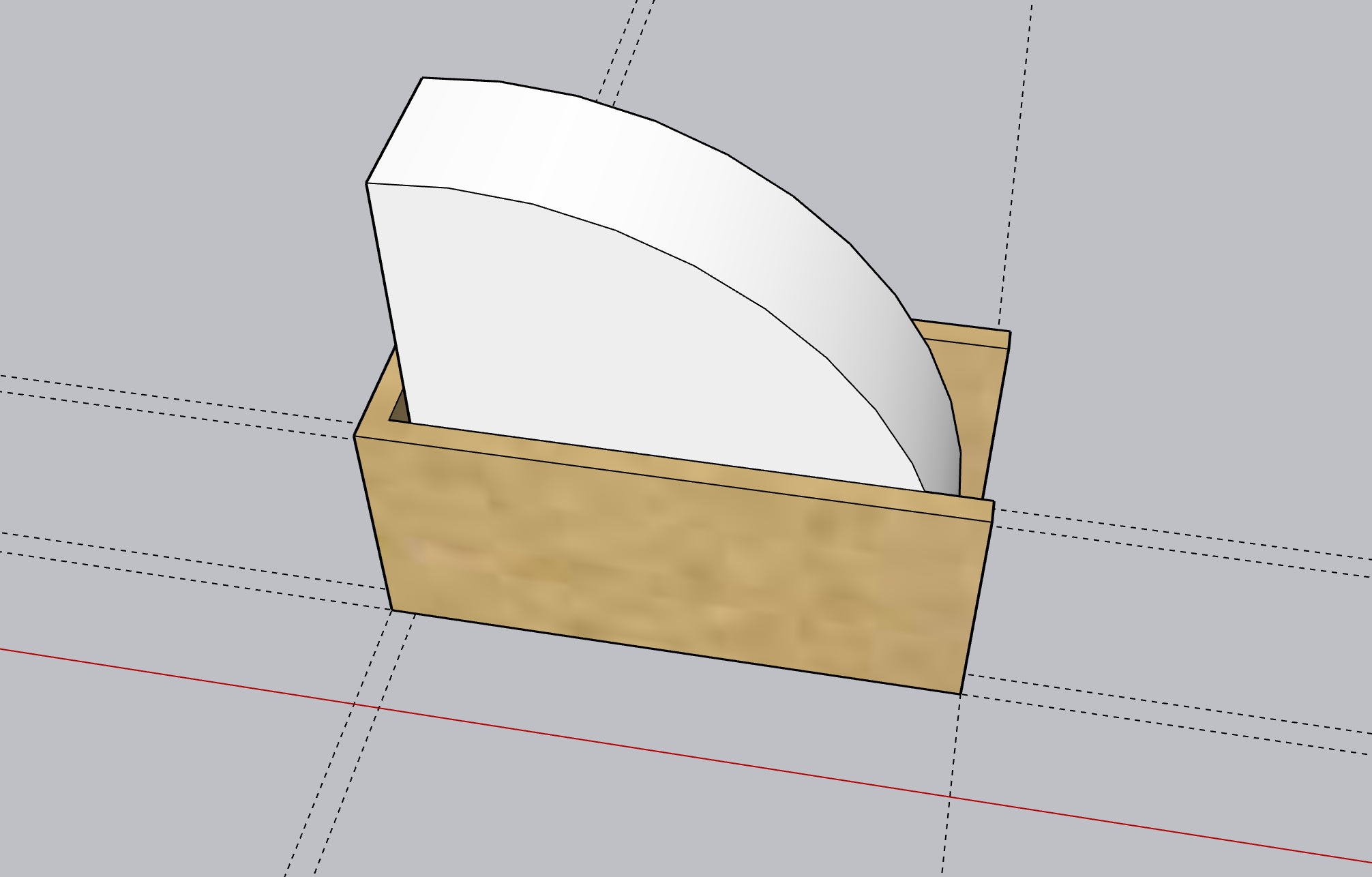 3D rendering of the holder in Sketchup